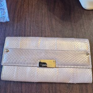 Authentic Jimmy Choo Beige Textured Wallet